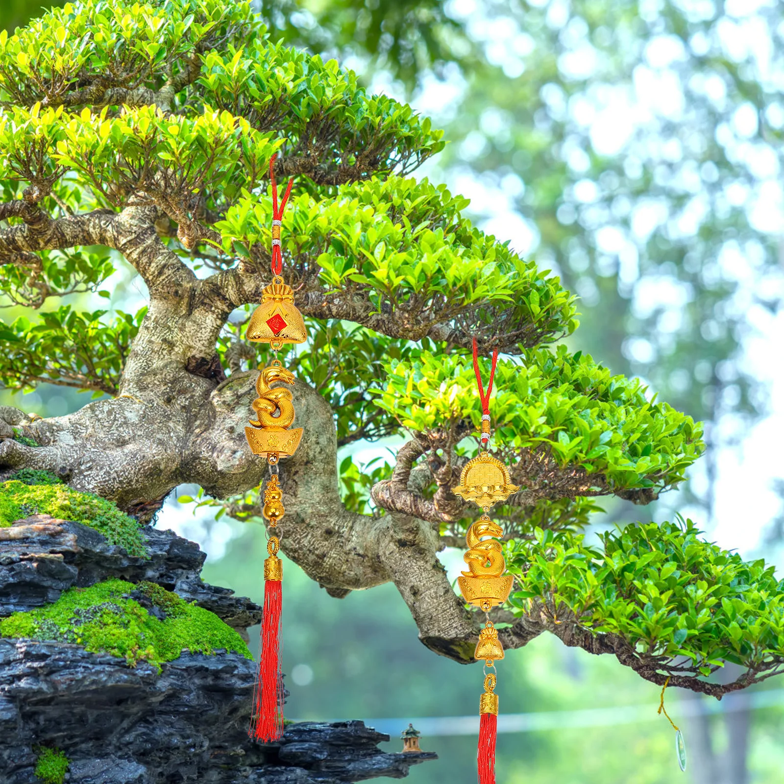 

4Pcs Snake Year Bonsai Pendant Spring Festival Hanging Ornament Chinese New Year Pendant Decor New Years Decorations