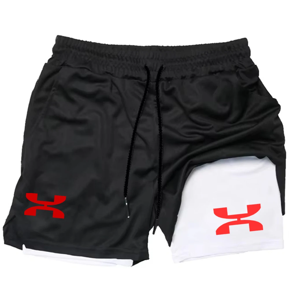 Running Shorts Men\'s GYM Exercise Shorts 2 in 1 Quick Dry Workout Training Gym Fitness Jogging shorts Summer men\'s gym shorts