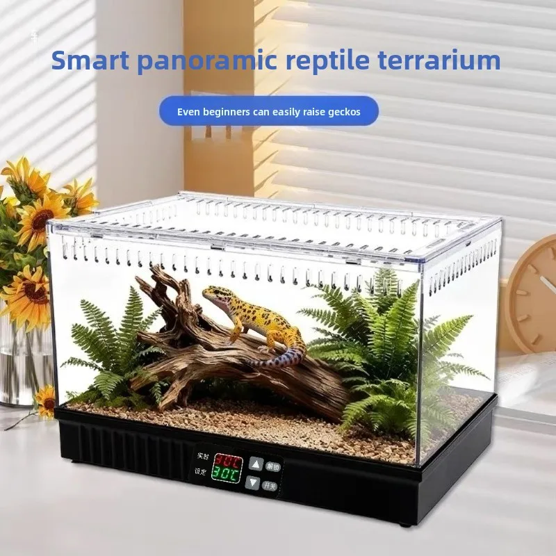 Climbing pet temperature controlled heating constant insulation feeding box, lizard snake land turtle landscaping tank