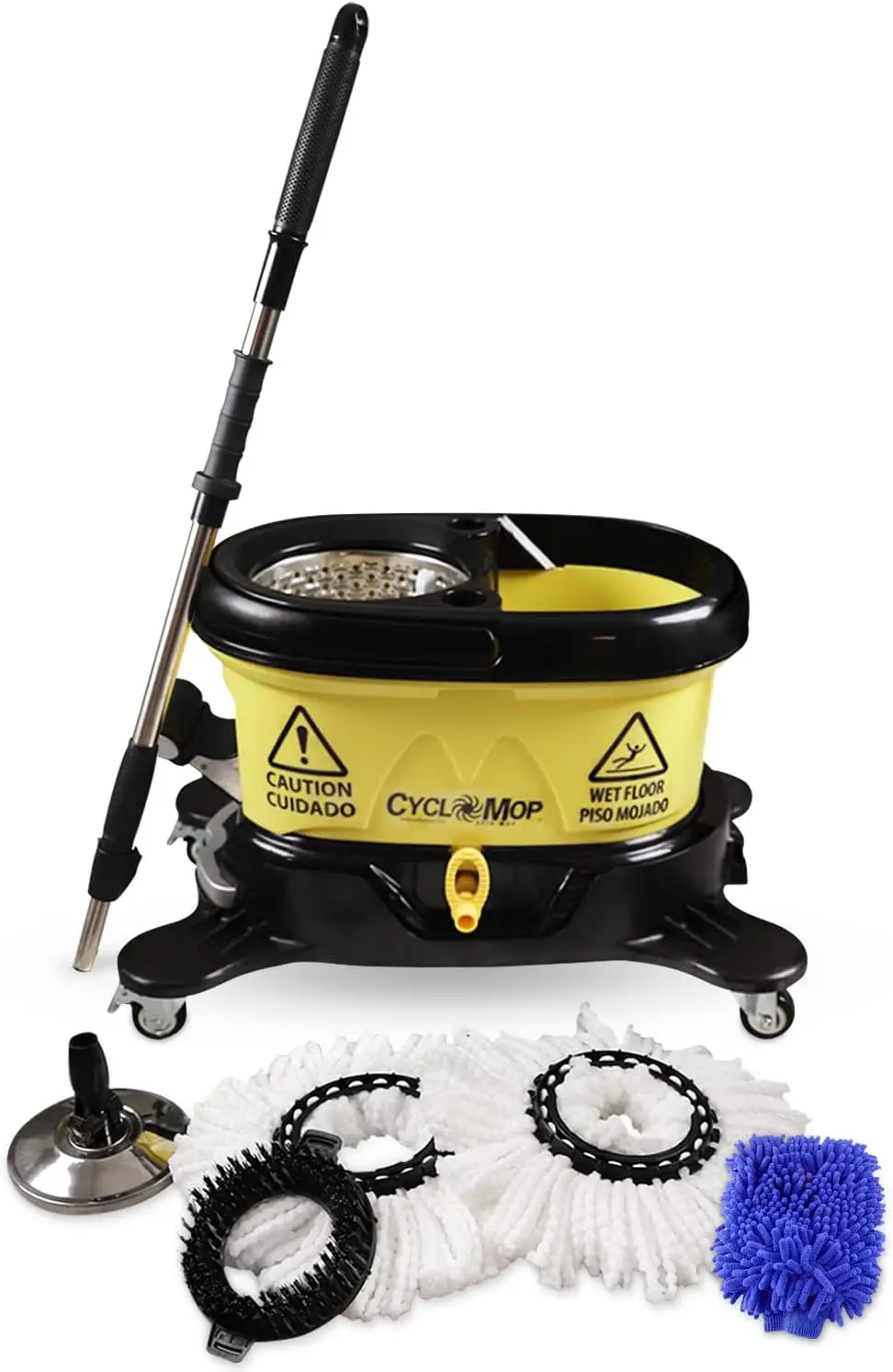 

Commercial Spin Mop with Dolly Wheels - Heavy Duty Design for Years of Use