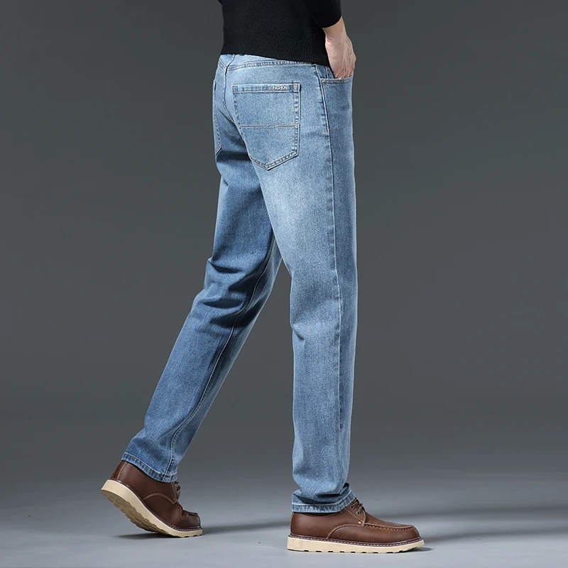 Jeans en denim pour hommes, 3 couleurs, vêtements de marque, mode classique, régulier, droit, décontracté