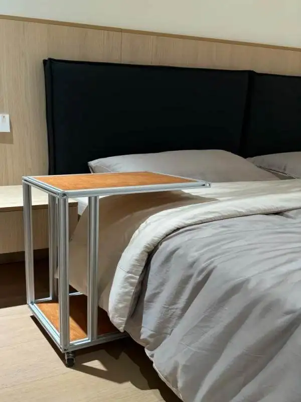 !@Small Apartment Metal Ocean Board Mobile Coffee Table with Storage for Living Room and Bedroom