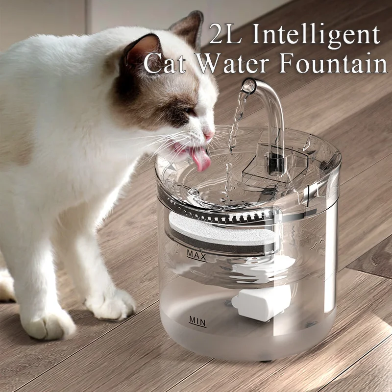 

2L Cat Automatic Water Dispenser Intelligent Motion Sensor Pet Water Fountain With Faucet Dog Drinker Pet Drinking Filter Feeder