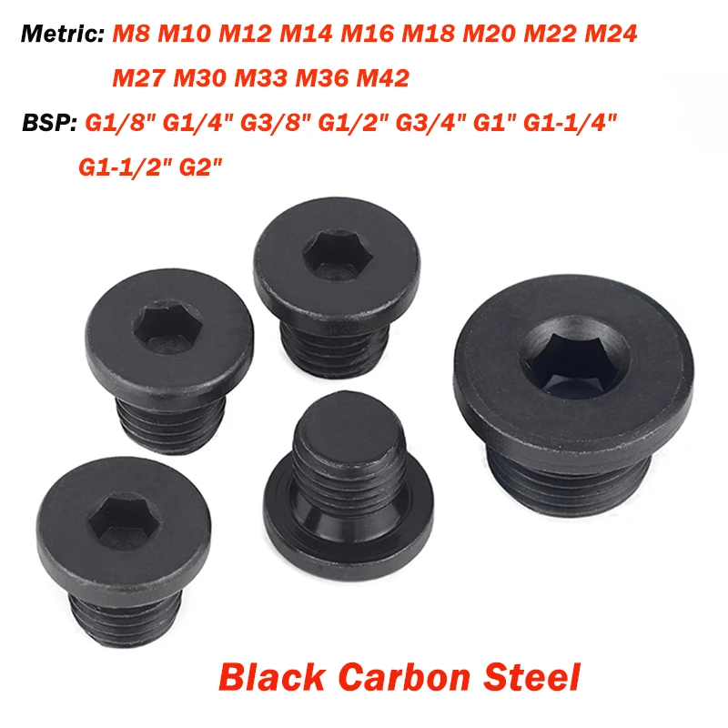 

Углеродистая сталь BSP Метрическая штекерная шестигранная головка Торцевая крышка ЭД Уплотнительное кольцо Фланцевая заглушка M8~M42,1/8"~ 2" Шестигранная головка Фланцевая масляная заглушка