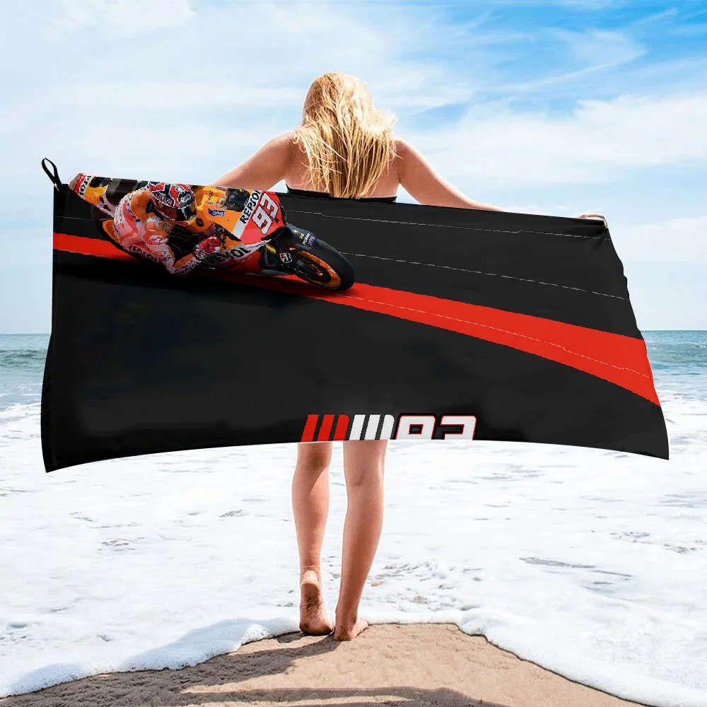 Racing Car Printed Bath Towel Extreme Motorcycle Beach Towel For Boys Teen Quick Dry Microfiber Sunscreen Blanket