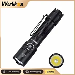 Wurkkos TD05 18650 Rechargeable Tactical Flashlight 1800lm Throw 373M with Side Switch&Tactical Tail Switch IP68 Waterproof EDC