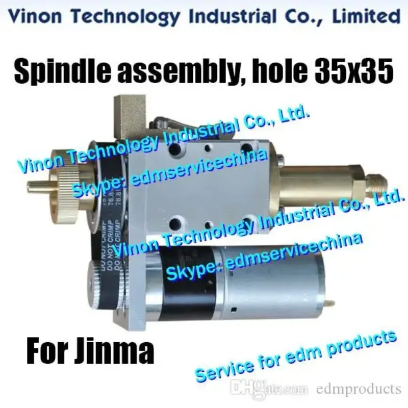 edm Spindle assembly set hole distance 35x35mm included 12V or 24V DC Motor for Jinma drill edm. ROTATING HEAD EDM DRILL