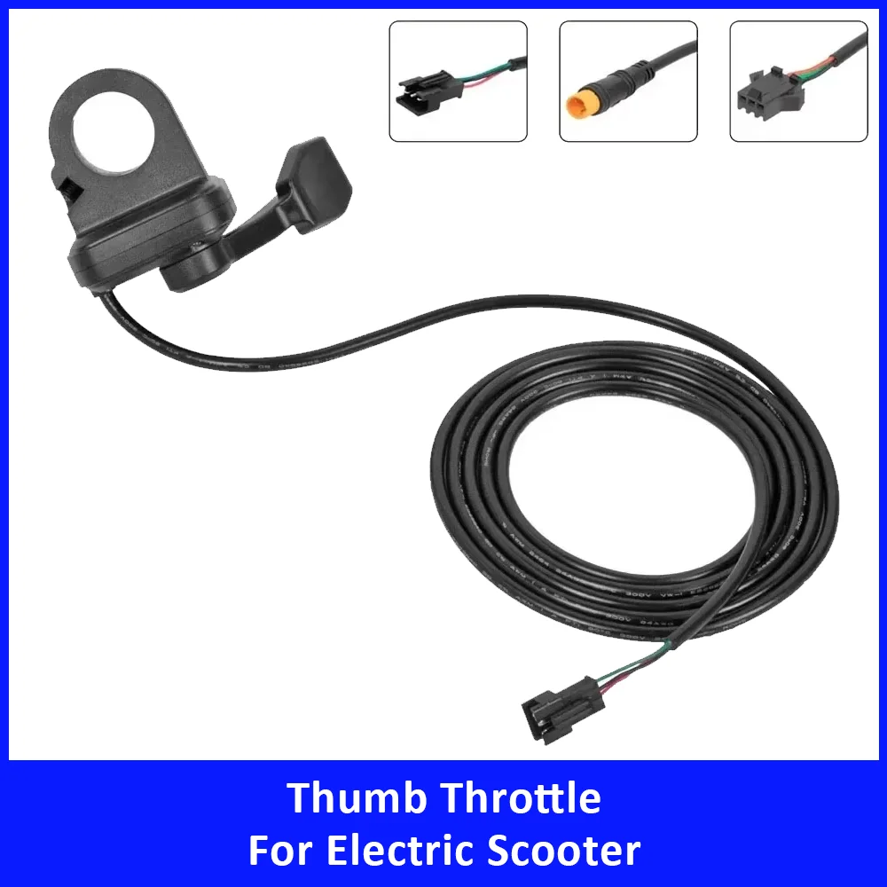 

3Pin 24V-72V Waterproof WP SM Plug 108X Thumb Throttle for E- Bike Electric Scooter Accessories Right Hand Throttle Spare Parts