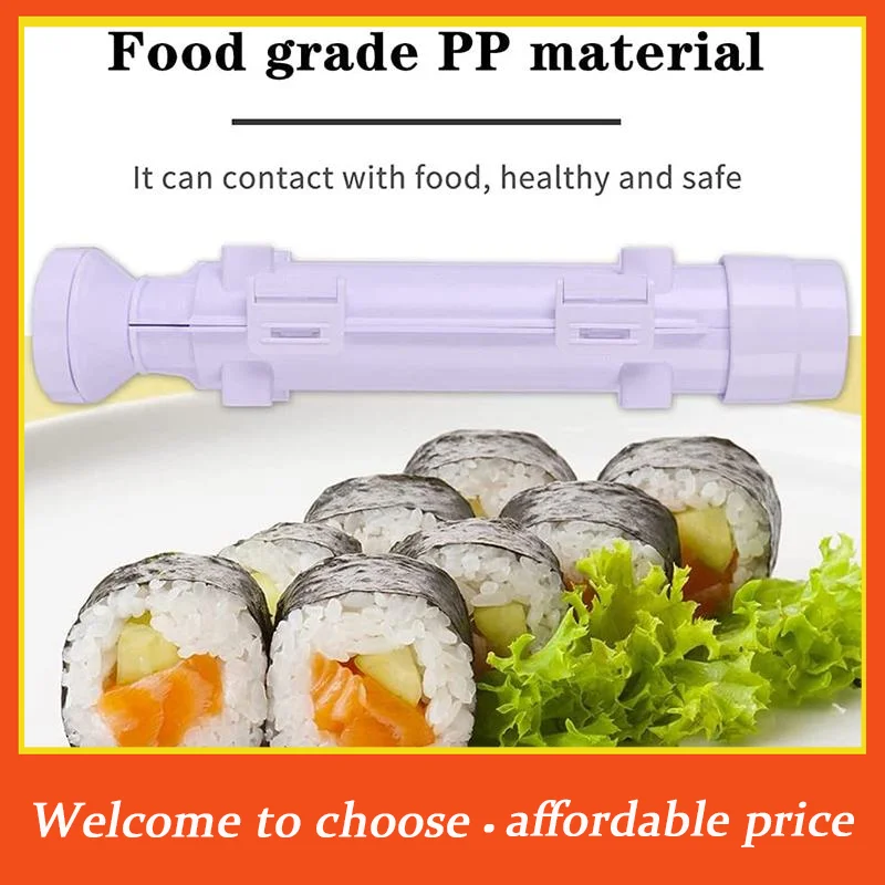 KO 1 Stück Zylinder-Sushi-Maker, schnelle Sushi-Bazooka, japanische Reis- und Fleischform, Reisballform, Küchen-Bento-Zubehör