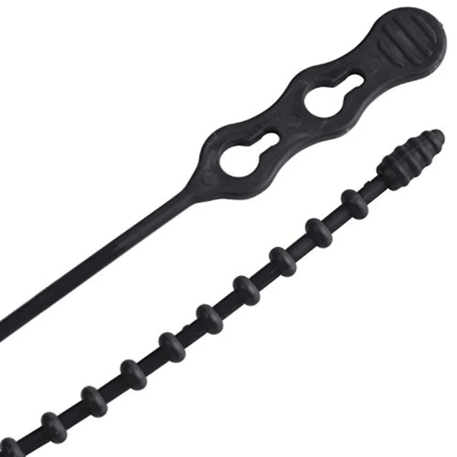 

45-24BEADBK Beaded Cable Tie Wrap, 24 inch, 140 lb, Reusable, Adjustable Wire and Cord Management, 5 Pk, Resistant