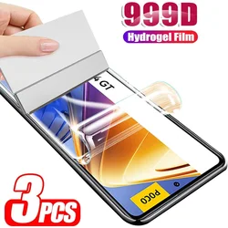 Película de hidrogel para Poco X5 X3 X4 Pro 5G, Protector de pantalla para Poco M3 M4 F5 Pro F4 GT F3, Xiaomi Poco M5 M5S, no es de vidrio, 3 uds.