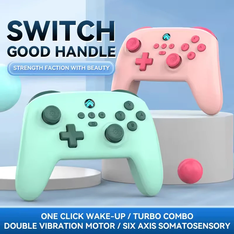 Bezprzewodowy kontroler do gier dla Switch/PC/Android/iOS, Bluetooth, 6-osiowy gamepad z wibracjami, funkcja TURBO, funkcja budzenia, najlepszy wybór