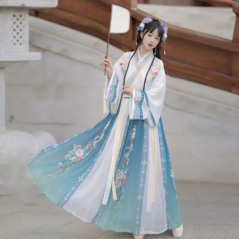 

Chinese Traditional Dress for Women Clothing Fairy Hanfu Fashion Clothes Ethnic Style Embroidery Party Stage Show Cosplay