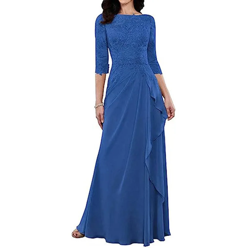 

New European and American Evening Dress Sexy Lace Fishtail Trailing Drop