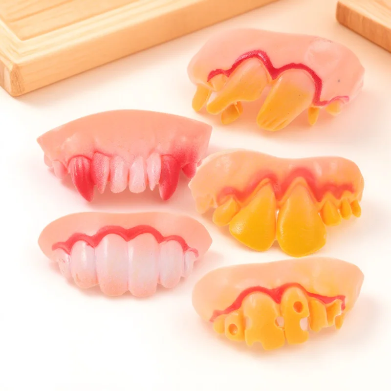 5 قطع من البلاستيك الصلب المتين المضحك لأسنان صناعية أحمق لحفلات الهالوين وعيد الفصح مقاس واحد يناسب الجميع #5