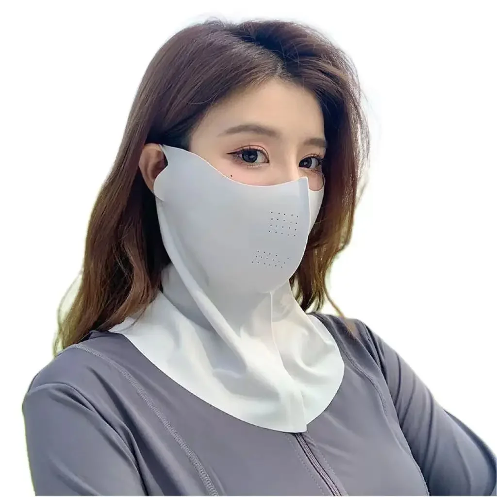 White face and neck cover with perforated front