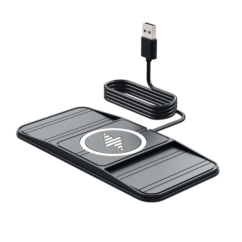 

Силиконовое нескользящее автомобильное беспроводное зарядное устройство 15 Вт для iPhone 17 16 15 14 13 12 Pro Max Samsung Xiaomi Станция быстрой зарядки