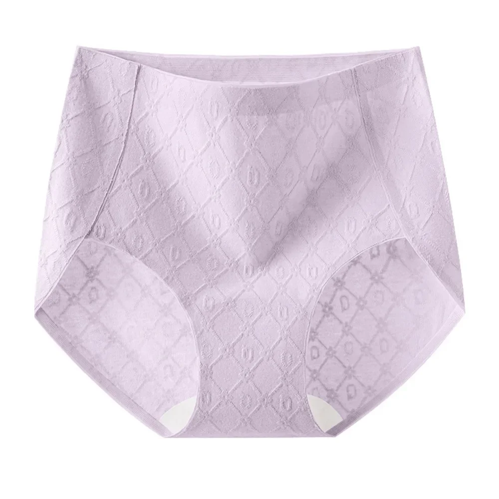 

Simple Thin Cotton Panties Seamless Solid Color High Waist Briefs Breathable Underpants Women Underwear Girl