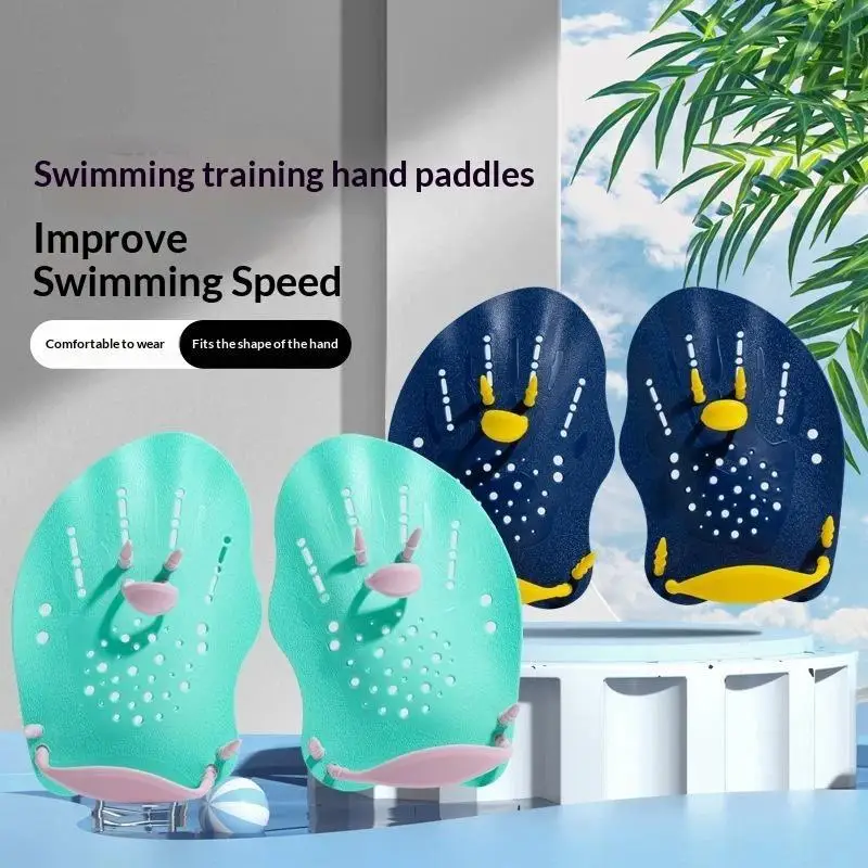 

Swimming Paddles Training Adjustable Hand Webbed Gloves Pad Paddles Ergonomic Swimming Hand Training Accessories For Men Women