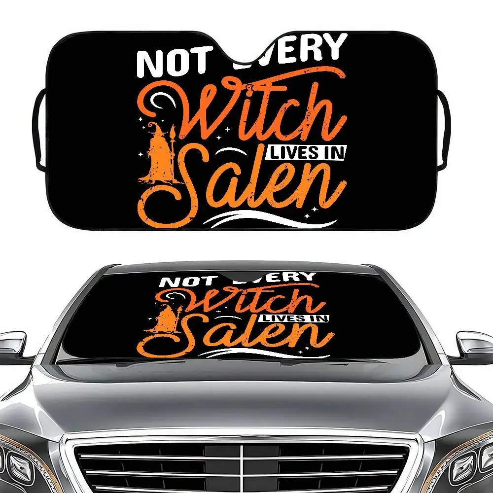 

Cartoon Halloween Skull/Ghost Car Windshield Sunshade - Anti-UV Protection, Front/Rear Window Cover