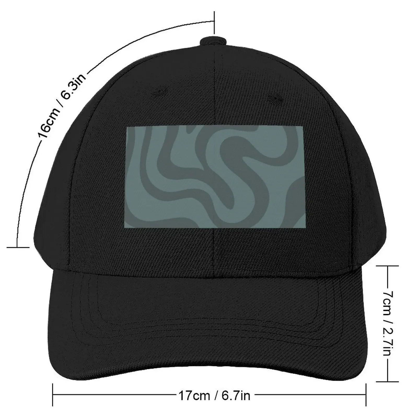 Muted teal retro squiggles Baseball Cap New In The Hat Streetwear Man Women's