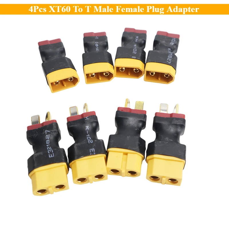 4Pcs XT60 Zu T Männlich Weiblich Stecker Adapter für RC FPV Drone Hubschrauber Quadcopter LiPo Batterie Stecker Stecker pa Erweitern DIY Backup