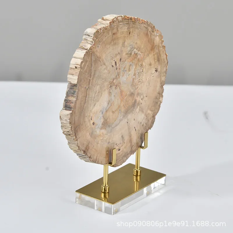 Creative Wood Fossil Craft Wabi Sabi Home Decor Book Stack Ornament for Study Room Model Display Soft Decoration Natural