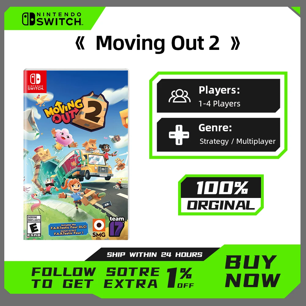 Moving Out 2 - Nintendo Switch Game Deals 100% Official Original Games Physical Cartridge Card for Switch OLED Lite