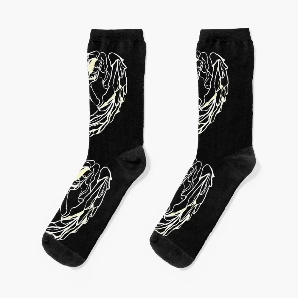 Single Line - Softness Socks shoes christmass gift floral with print Socks Male Women's
