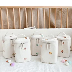 Multifunctional Thermal Insulation Lunch Box Food Storage Bags Waterproof Bear Embroidery Mother Mommy Bag Baby Diaper Nappy Bag