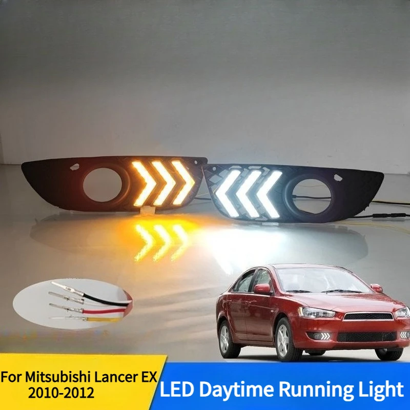 For Mitsubishi Lancer EX 2010 2011 2012 Daytime Running Light Modification Front Fog Light LED DRL Car Accessories