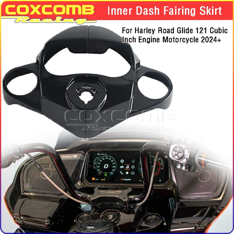 

For Harley Touring Road Glide 121 Cubic Engine 2024-2026 Inner Dash Fairing Skirt Plastic Triple Key Cover Trim Upper Clamp Cowl