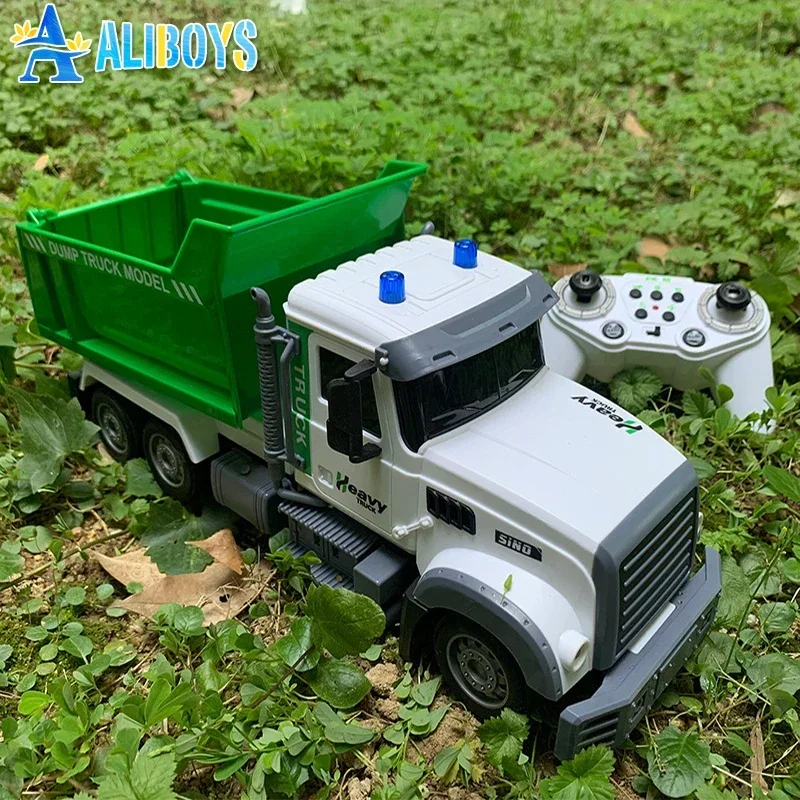 

1:12 RC Sanitation Truck Remote Control Garbage Car Liftable Dump Truck Electric Engineering Vehicle Model Boy Toy Kid Xmas Gift