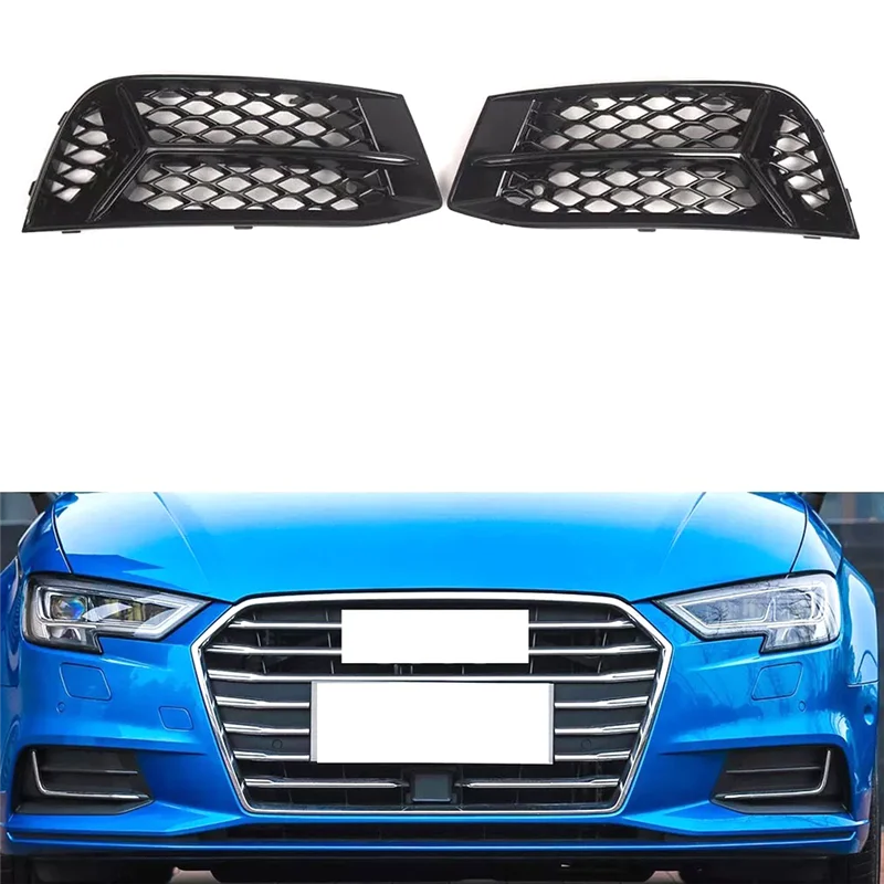 

A30F-1 Pair Front Bumper Fog Light Grille Mesh For A3 Sedan 2017 2018 2019 2020