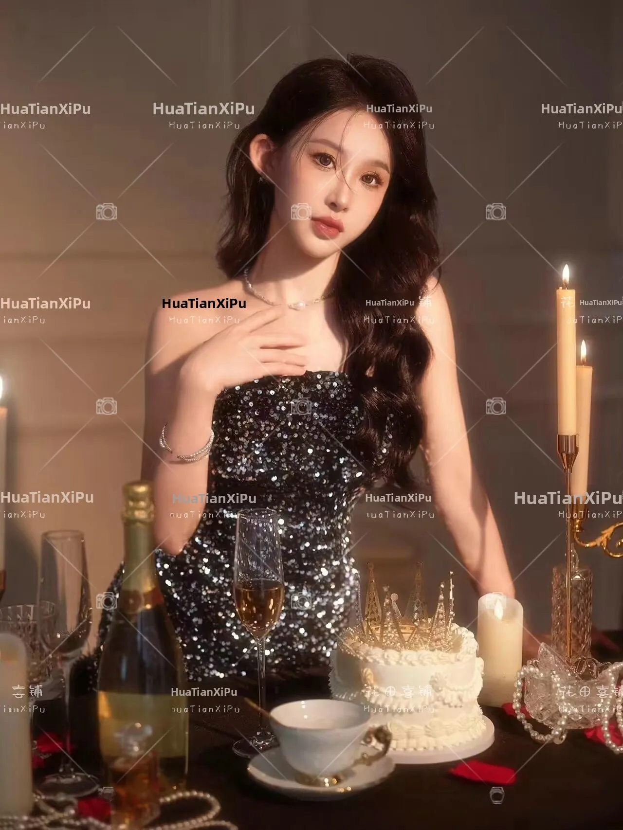

Birthday Art Photo Shoot Sparkling Gown Atmosphere Sensation Rich Girl Theme Photography Clothing Korean Style Studio Dress