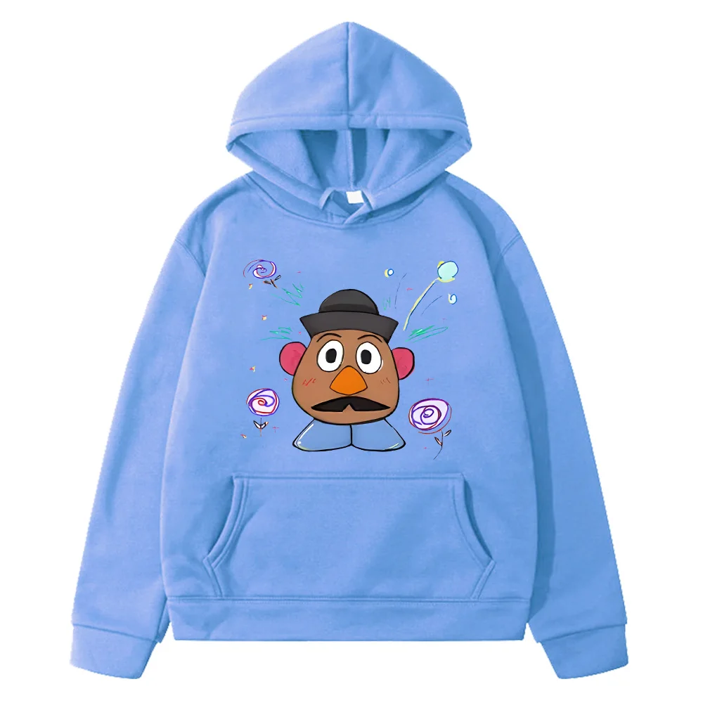 Potato Head Print Hoodies Kawaii Fleece Sweatshirts Jacket Boys Cartoon Pullovers Autumn Anime Coat Y2k Sudadera Kids Clothes