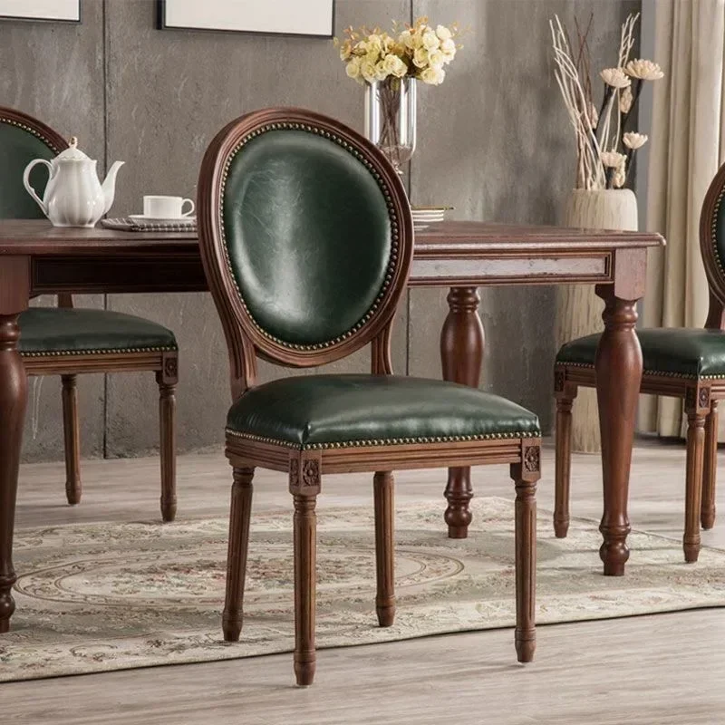 Y Armrest Beautiful Dining Chairs Wood Rustic European  Leather Chair Ergonomic Office Desk