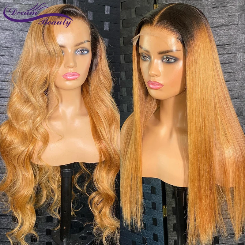 

Honey Blonde Lace Front Wig Human Hair 13X4 Body Wave Lace Front Wigs Brazilian Remy Hair Hd Transparent Lace Frontal Wig