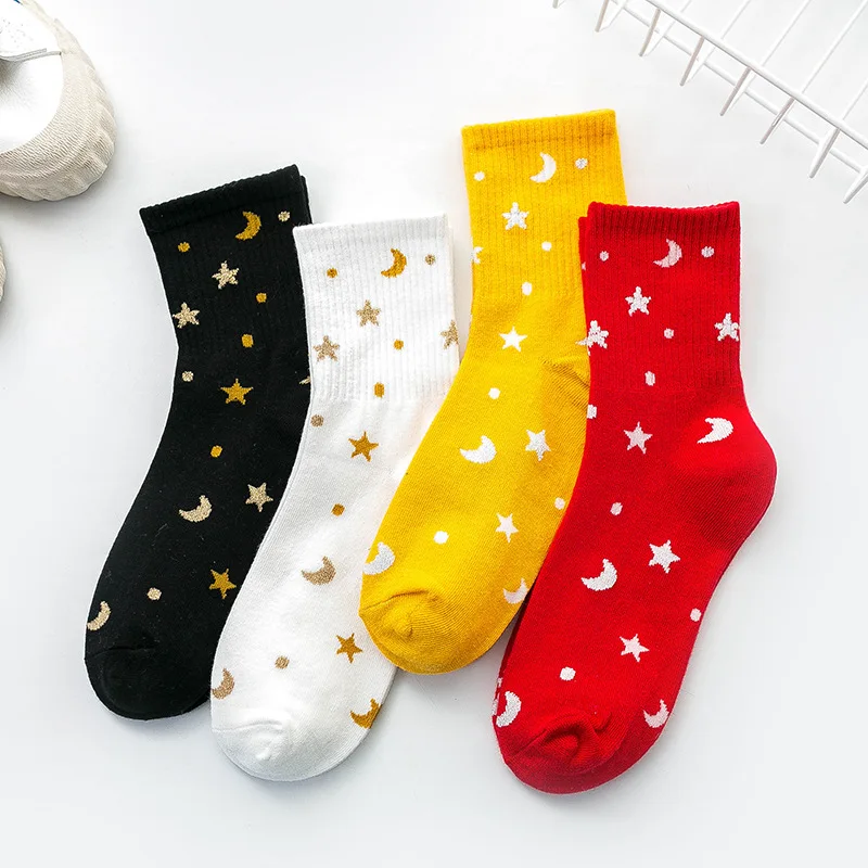 New Spring-autumn Style Multi-purpose Cartoon Ankle Socks with Shiny Threads for Women. Fashionable Trendy Cotton Socks.
