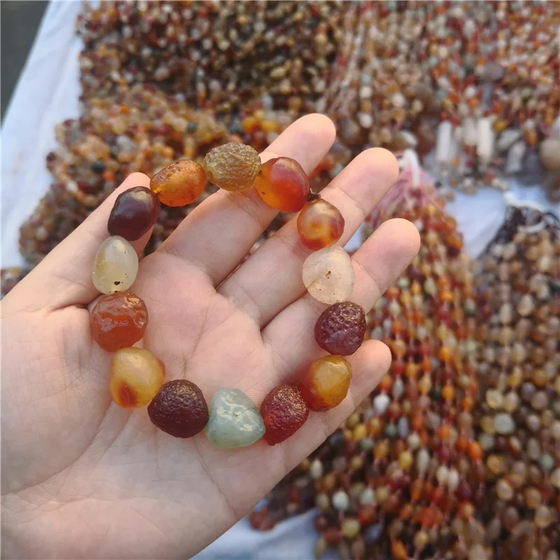 Natural Alashan Gobi Jade Candy-Colored Agate Original Bracelet Tendon Stone