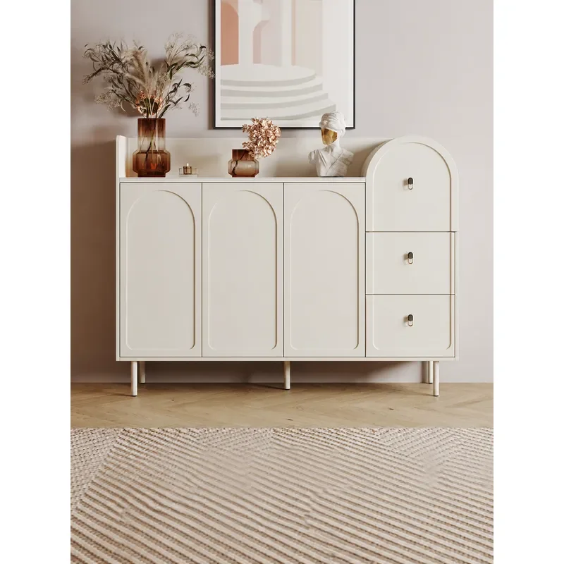 Cream Style Dining Side Cabinet Integrated Wall Locker Living Room Bucket Tea Cabinet Partition Entrance Storage Customizable