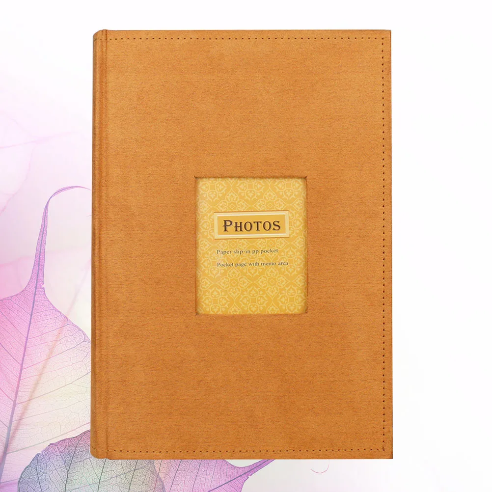 

1Pcs Vintage Picture Album Large Capacity Retro Storage Plug- Photo Scrapbook Orange