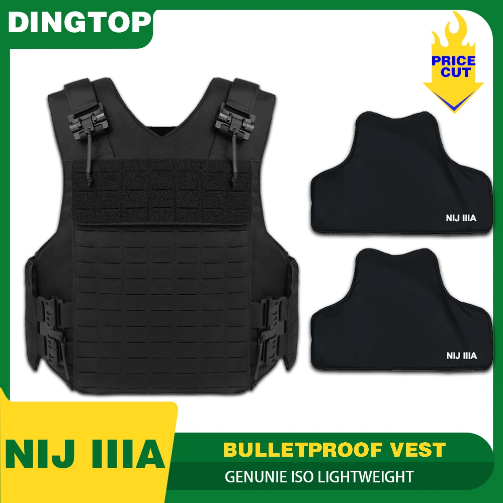 900D NIJ IIIA.44 Bulletproof Vest Soft  Insert Pouch Anti-stap Hunting Vest Quick Release Tactical Carrier CombatVest