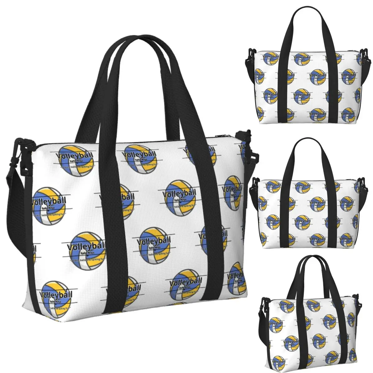 

Custom Volleyball Funny Design Beach Travel Bag Large Capacity Tote Bags for Gym Yoga Women Shopping Duffle Shoulder Bag