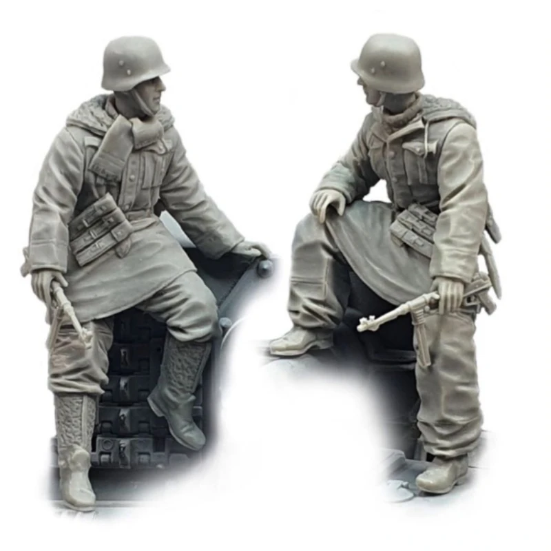 1/35 Resin Soldier Model Building Kit Historical Military Hobby Miniature Diorama Toy Soldier 2 Figures Unassembled & Unpainted