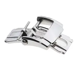 Elegant Stainless Steel Deployment Clasp for 18mm Leather Straps