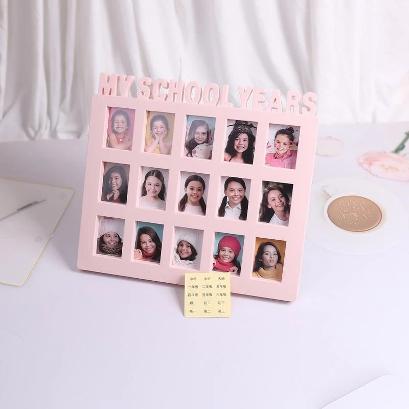 M76C سنوات المدرسة صورة لحظة الطالب إطار تذكار للأطفال الحرم الجامعي 15 صورة عرض إطار مجمعة هدية ذاكرة الأطفال