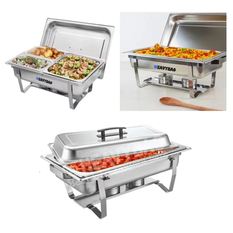 

Commercial Catering Kitchenware Set Candle Electric Hot Pot Chafer Dishes Food Buffet Display Warmer Chafing Dish