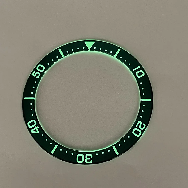 Piezas modificadas de reloj, inserto de bisel de reloj de vidrio luminoso de 40,35/32,51mm, adecuado para caja de reloj de buceo SBDC053