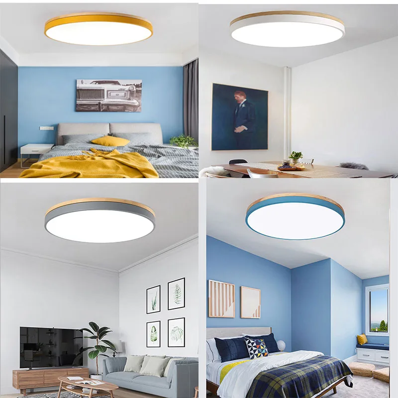 モダンな-led-シーリングライト丸型木製アクセサリー寝室ダイニングルームリビングルーム屋内ホームデザイン照明器具